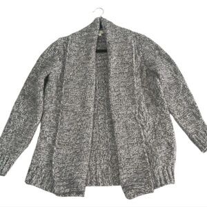 Lineamaglia Italy Chunky Elegant Gray Open Front Cardigan Sweater Size L